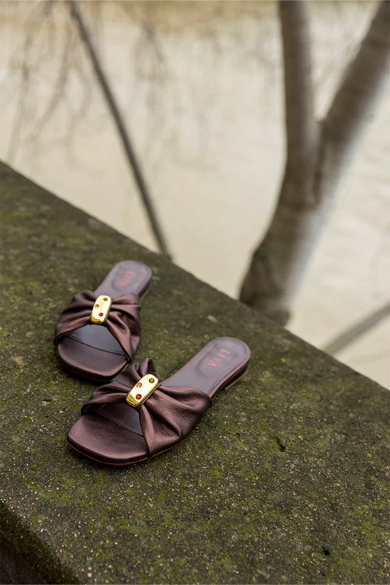 AMELIE COFFEE SLIPPERS