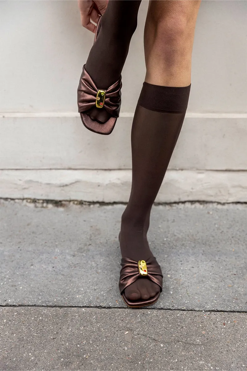 AMELIE COFFEE SLIPPERS