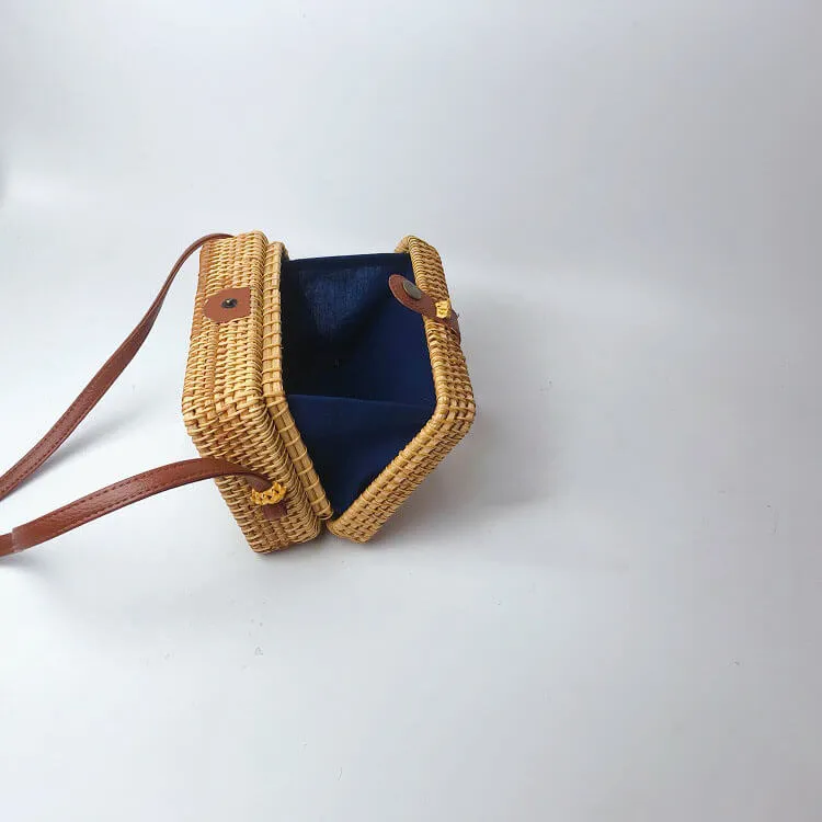 Bali Square Rattan Crossbody Bag-Showtown