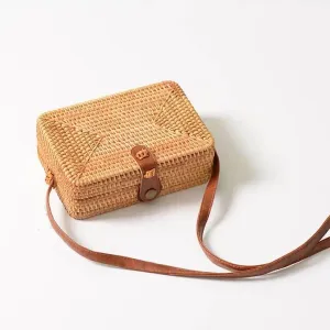 Bali Square Rattan Crossbody Bag-Showtown