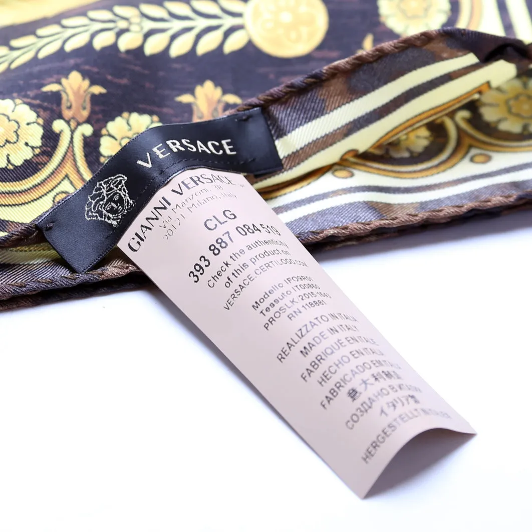 Barocco Leopard Square Silk Scarf