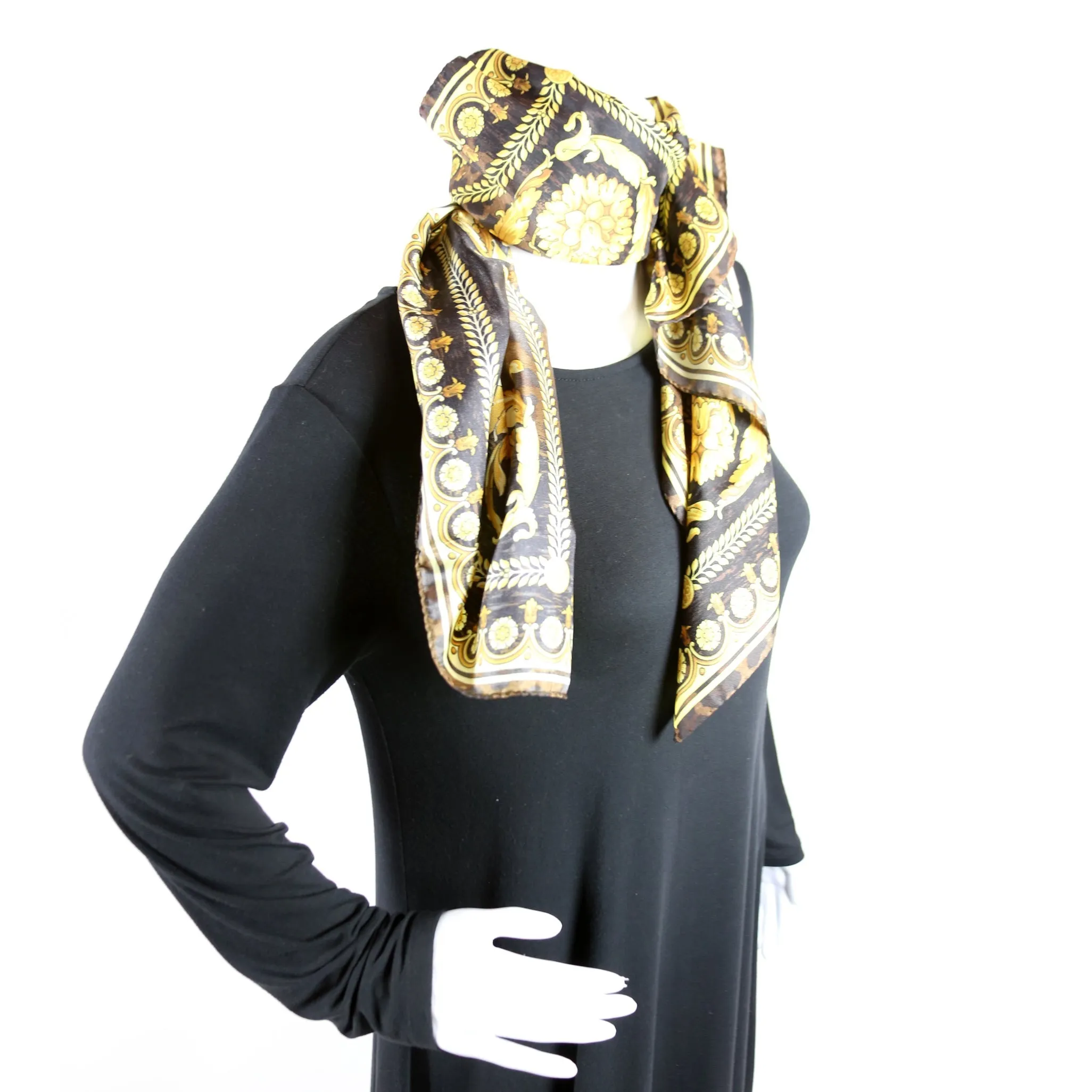 Barocco Leopard Square Silk Scarf