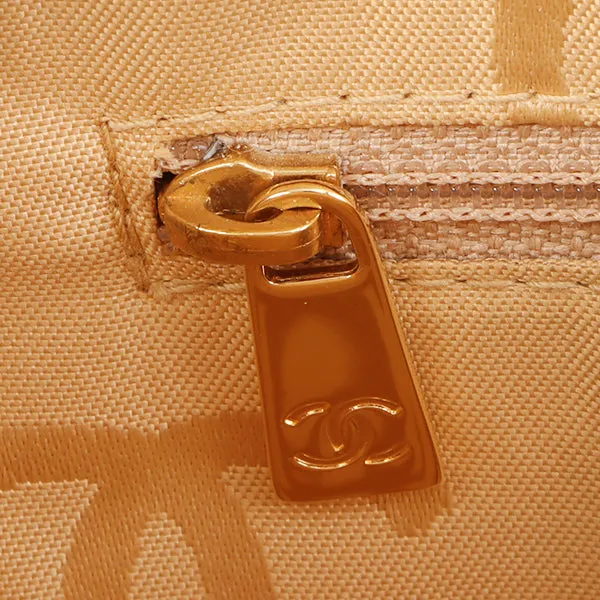 Chanel Around 2001 Made Caviar Skin Square Turn-Lock Chocolate Bar Shoulder Bag Beige
