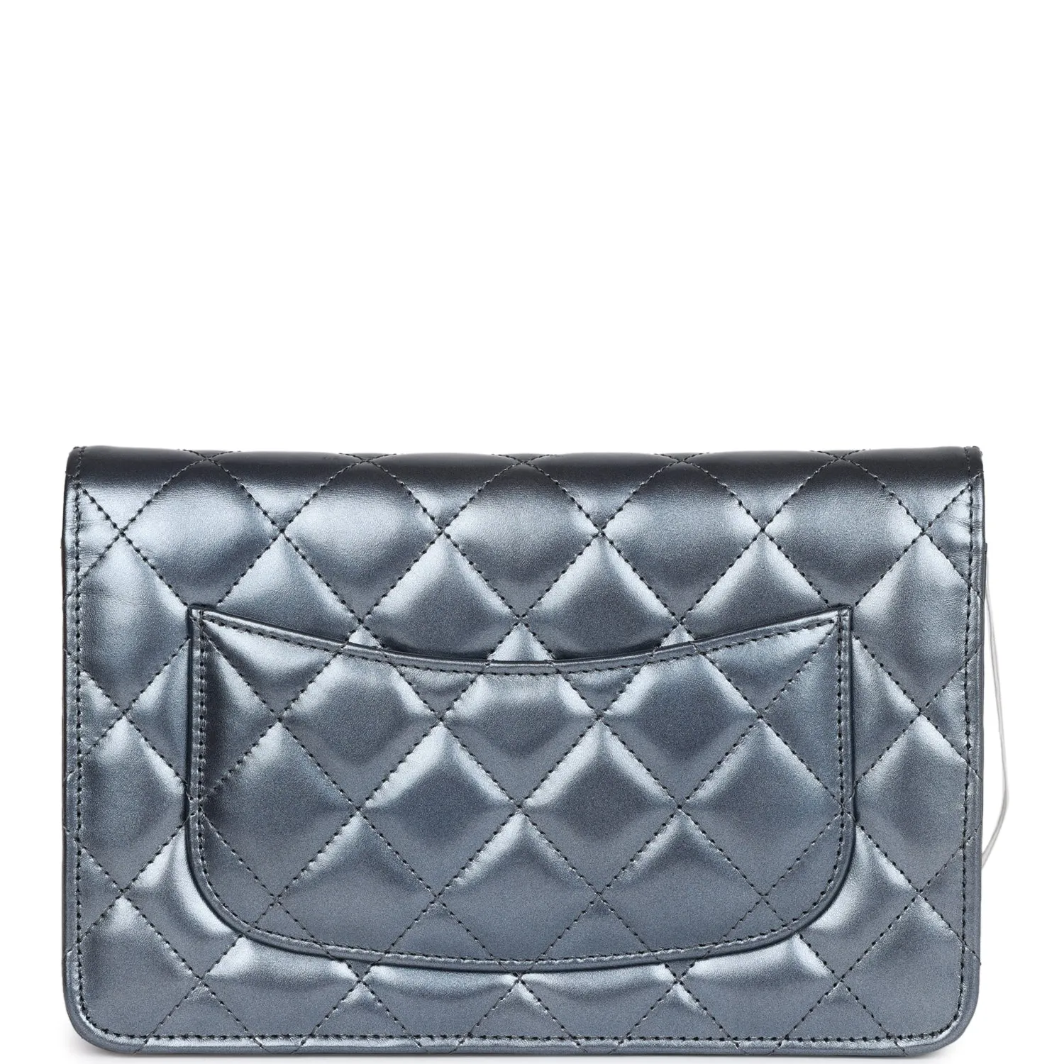 Chanel Wallet on Chain WOC Dark Blue Iridescent Calfskin Antique Gold Hardware