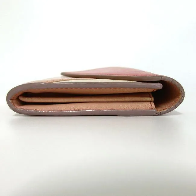 Chloe Salmon Pink Ivory Color Block Leather Wallet