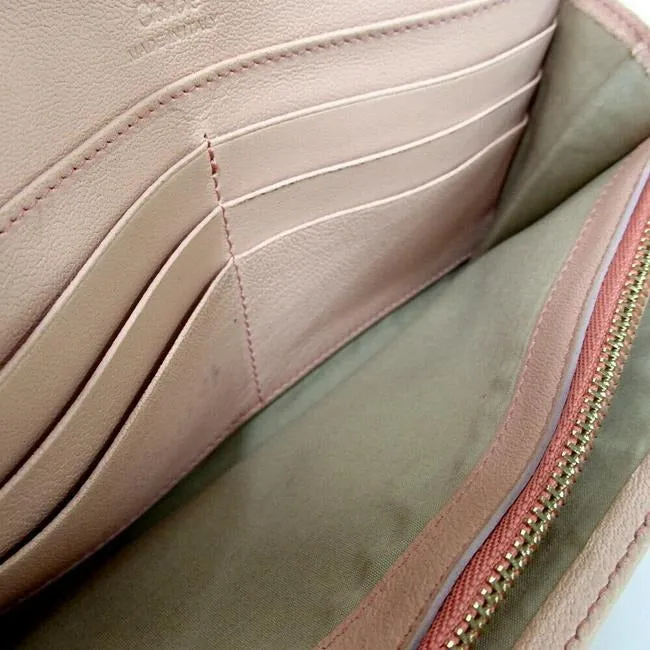 Chloe Salmon Pink Ivory Color Block Leather Wallet