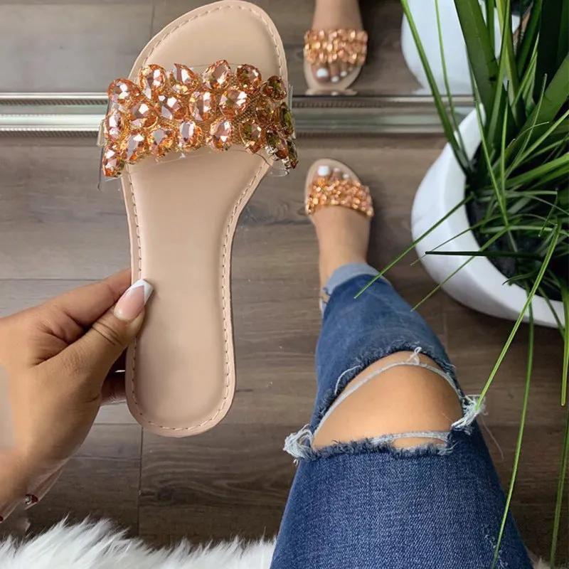 Fashion Rhinestone Women's Slippers