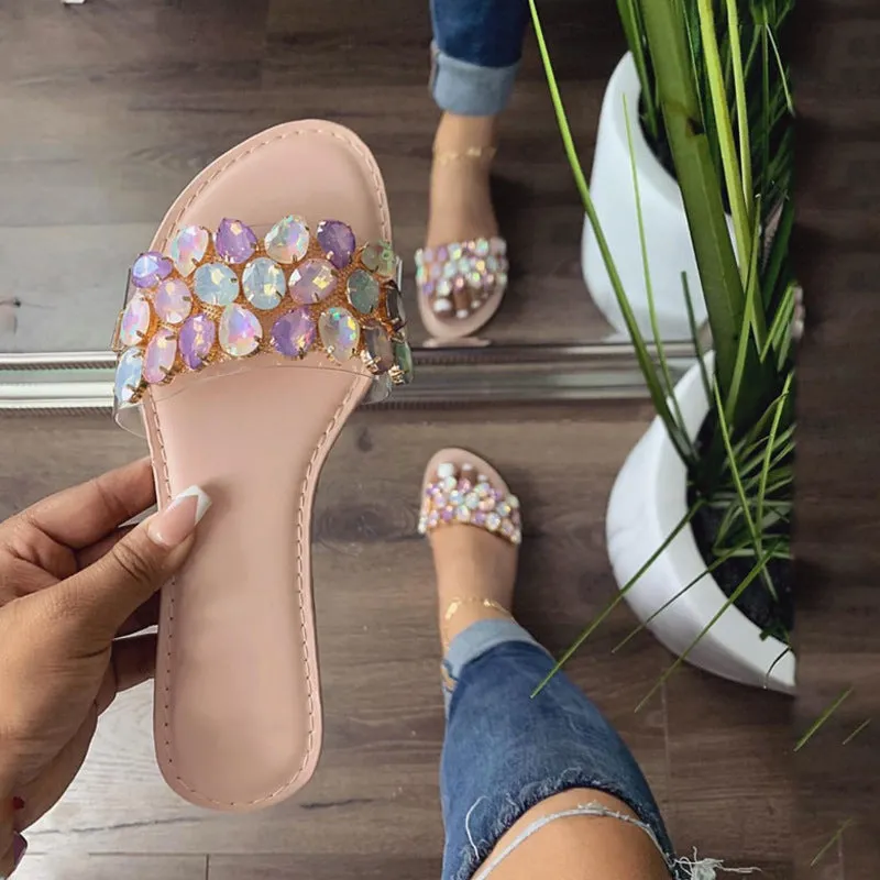 Fashion Rhinestone Women's Slippers