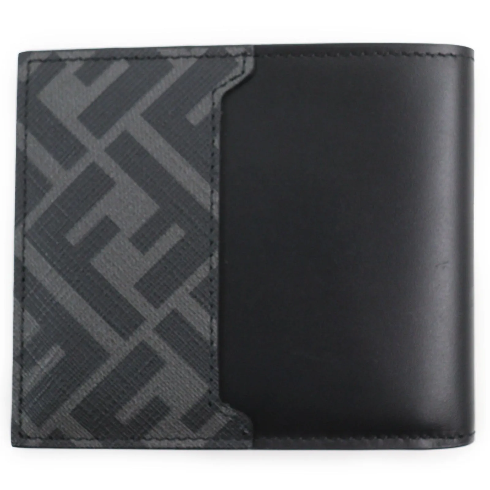 Fendi FF Logo Leather Bifold Wallet Black