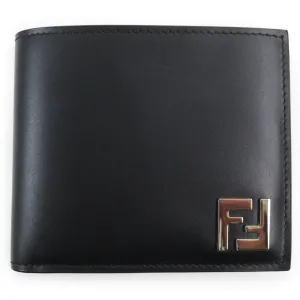 Fendi FF Logo Leather Bifold Wallet Black