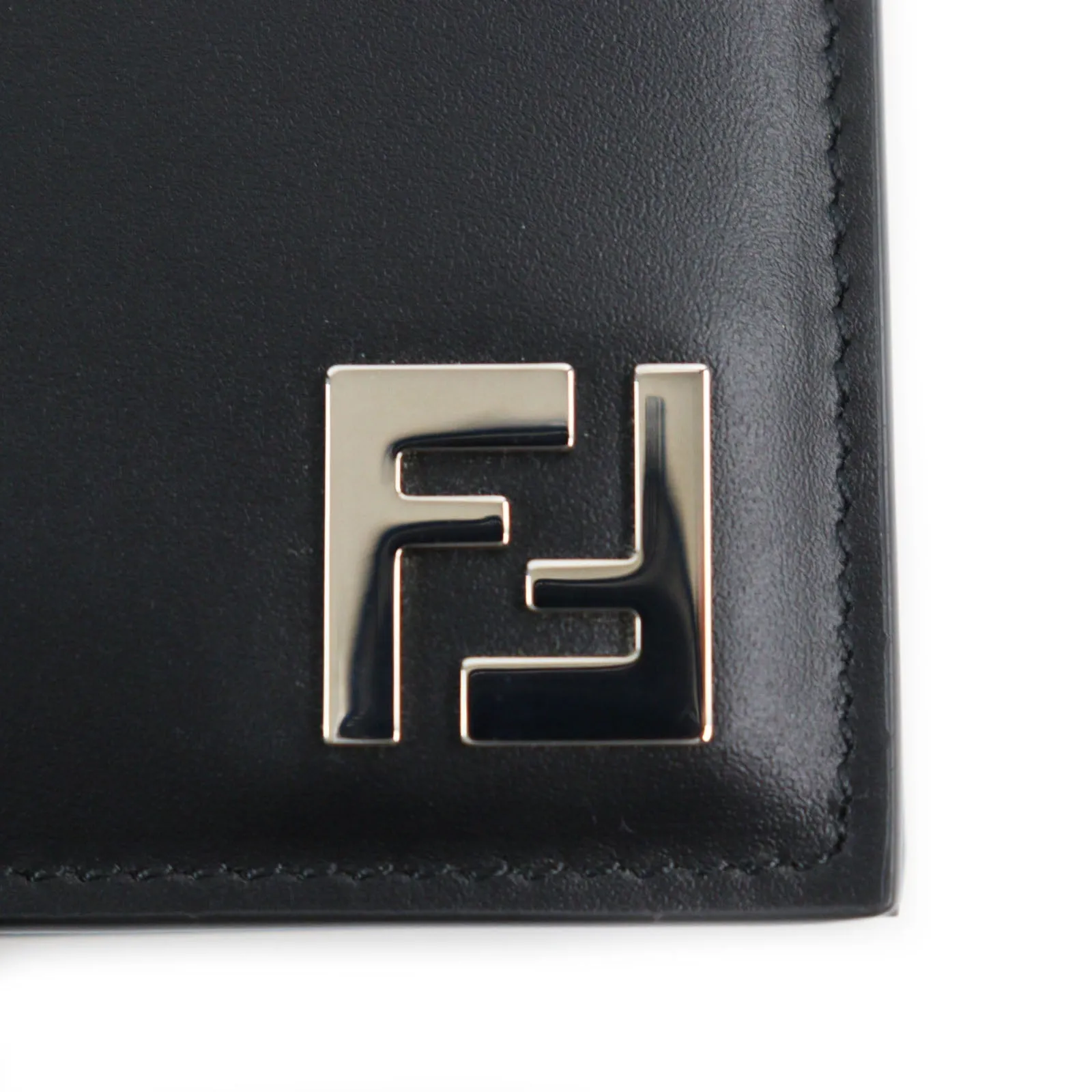 Fendi FF Logo Leather Bifold Wallet Black