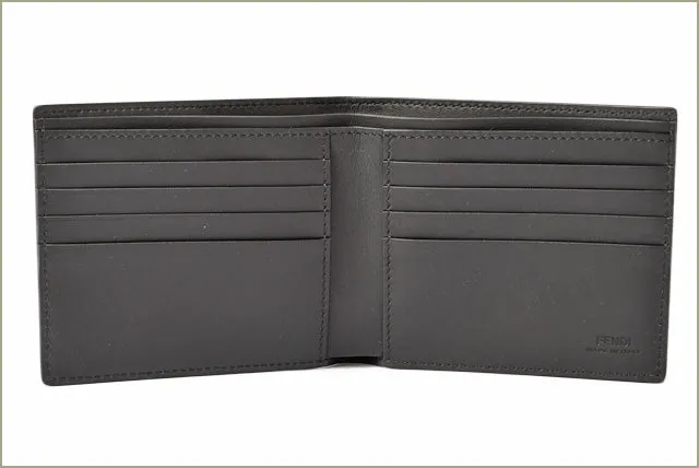 Fendi Leather Folding Wallet 7M0169 Navy/Black