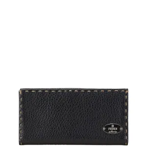Fendi Leather Selleria Stitch Long Wallet