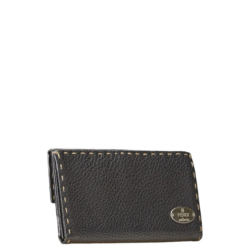 Fendi Leather Selleria Stitch Long Wallet
