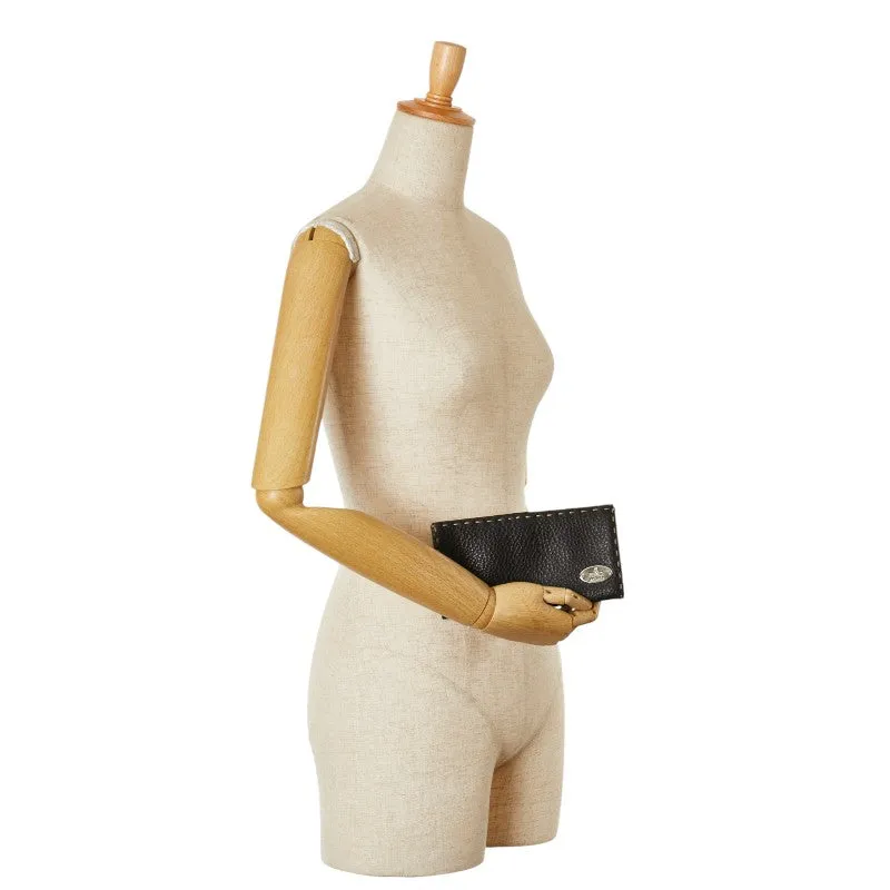 Fendi Leather Selleria Stitch Long Wallet