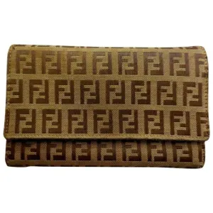 Fendi Tobacco Zucca Print Zucchino Trifold Wallet