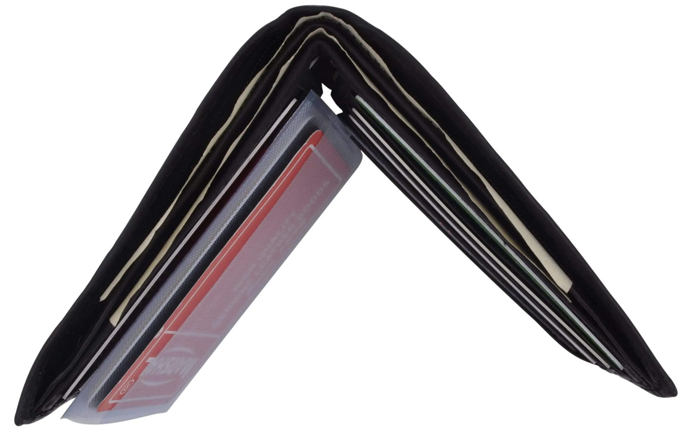 Genuine Leather Mens Bifold Slim Wallet Credit Card Holder 1308 CF