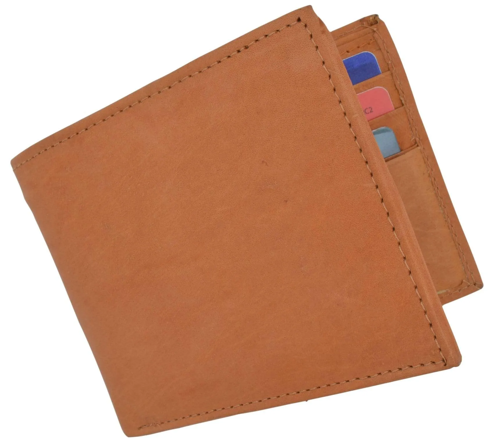 Genuine Leather Mens Bifold Slim Wallet Credit Card Holder 1308 CF