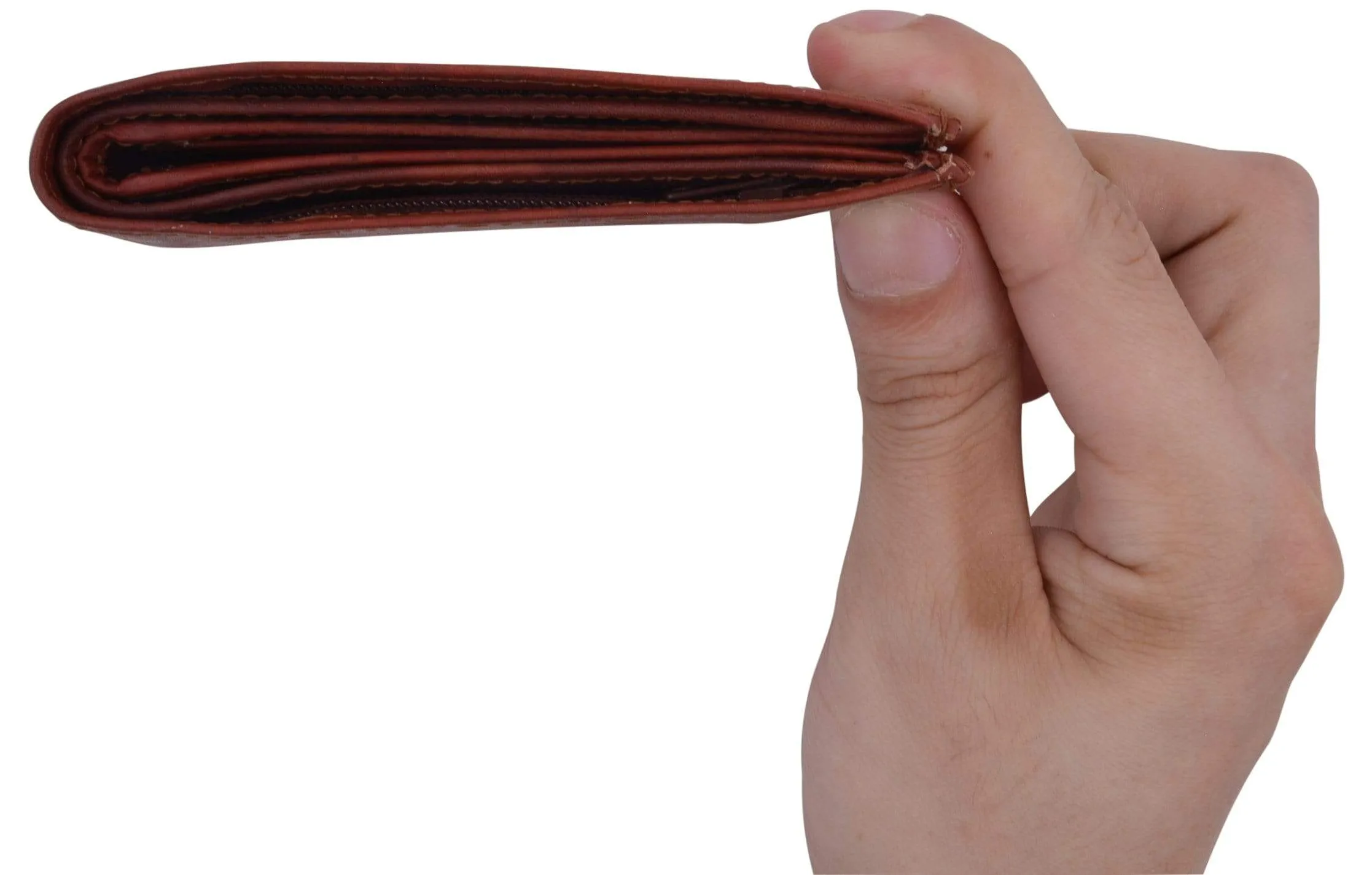 Genuine Leather Mens Bifold Slim Wallet Credit Card Holder 1308 CF