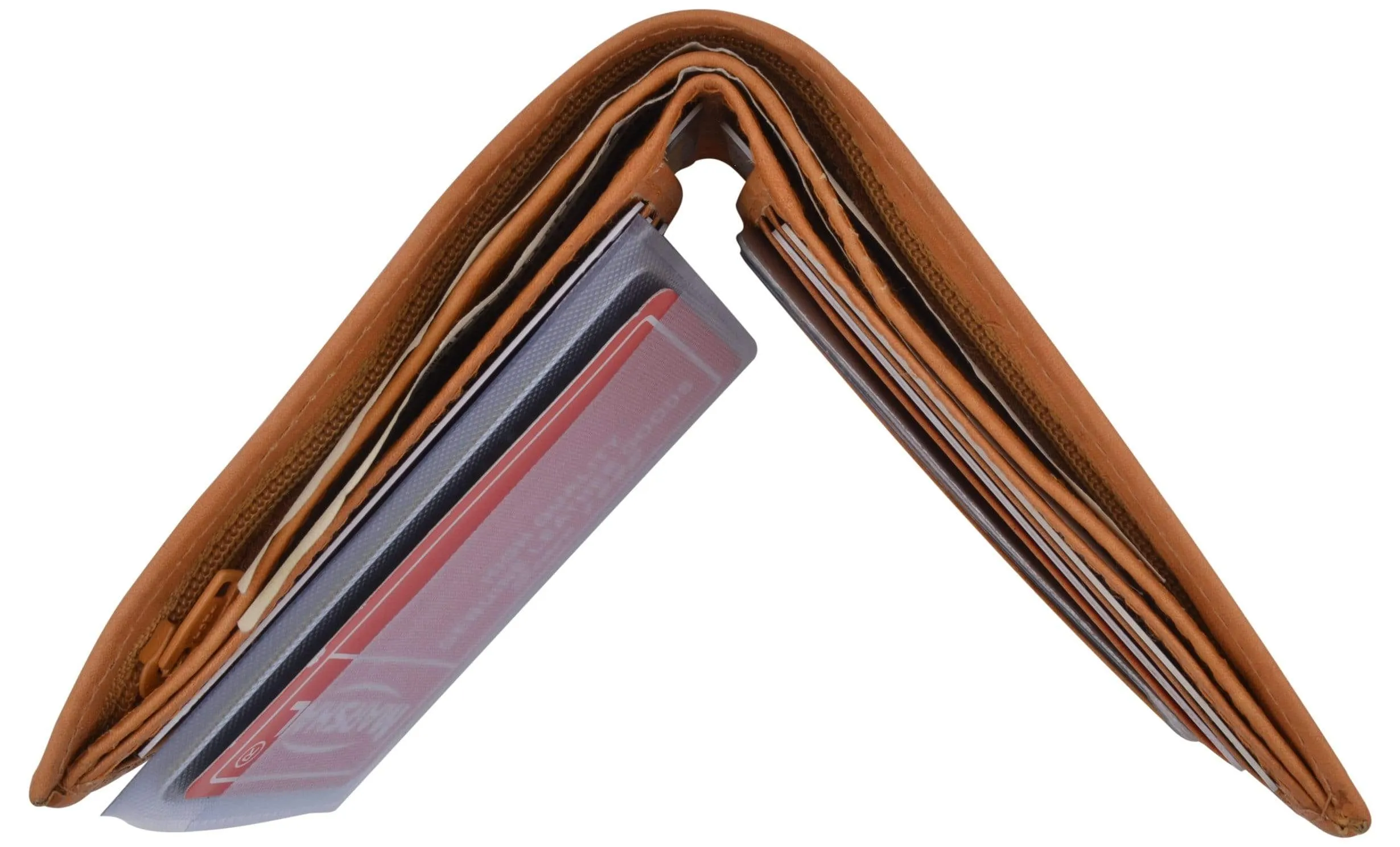 Genuine Leather Mens Bifold Slim Wallet Credit Card Holder 1308 CF