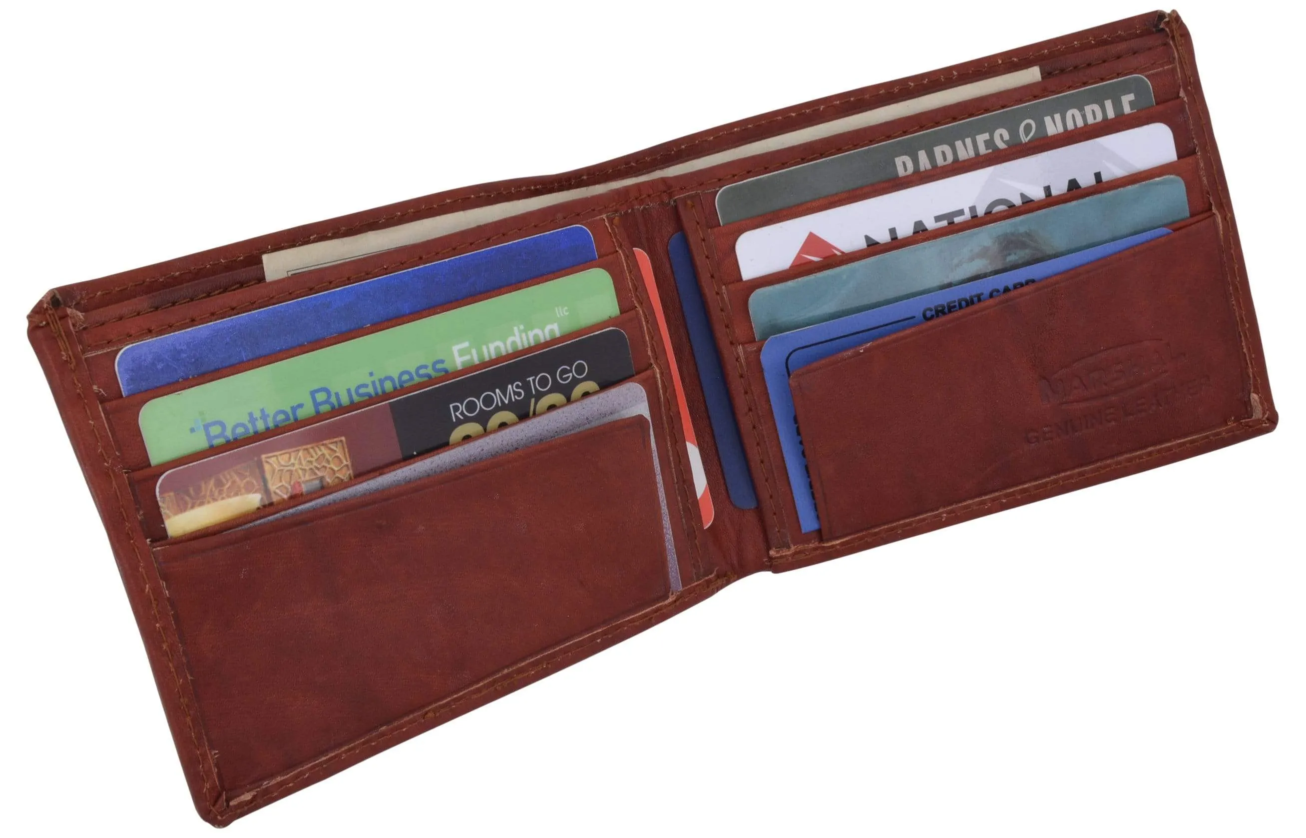 Genuine Leather Mens Bifold Slim Wallet Credit Card Holder 1308 CF