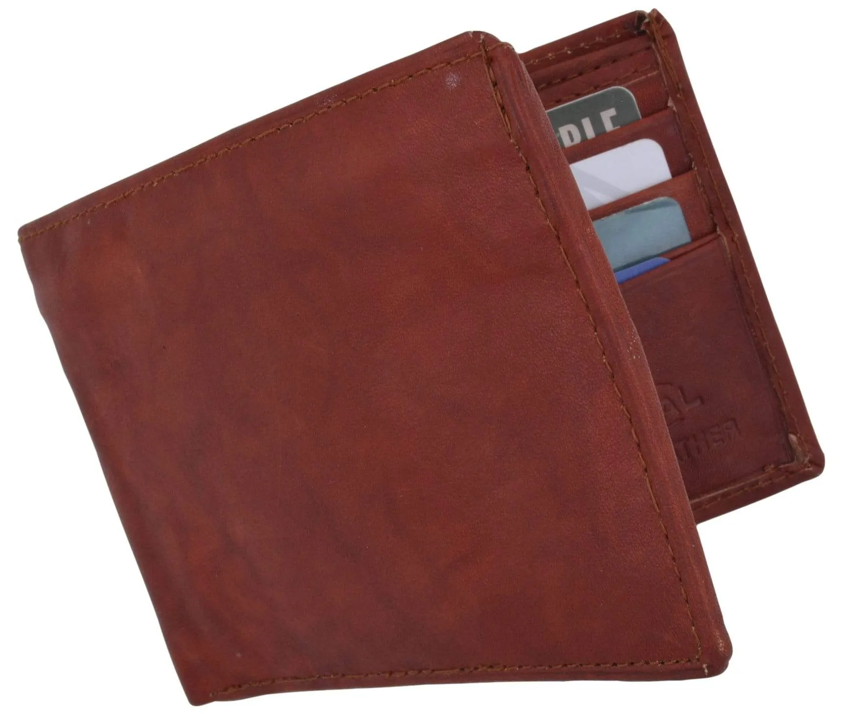 Genuine Leather Mens Bifold Slim Wallet Credit Card Holder 1308 CF