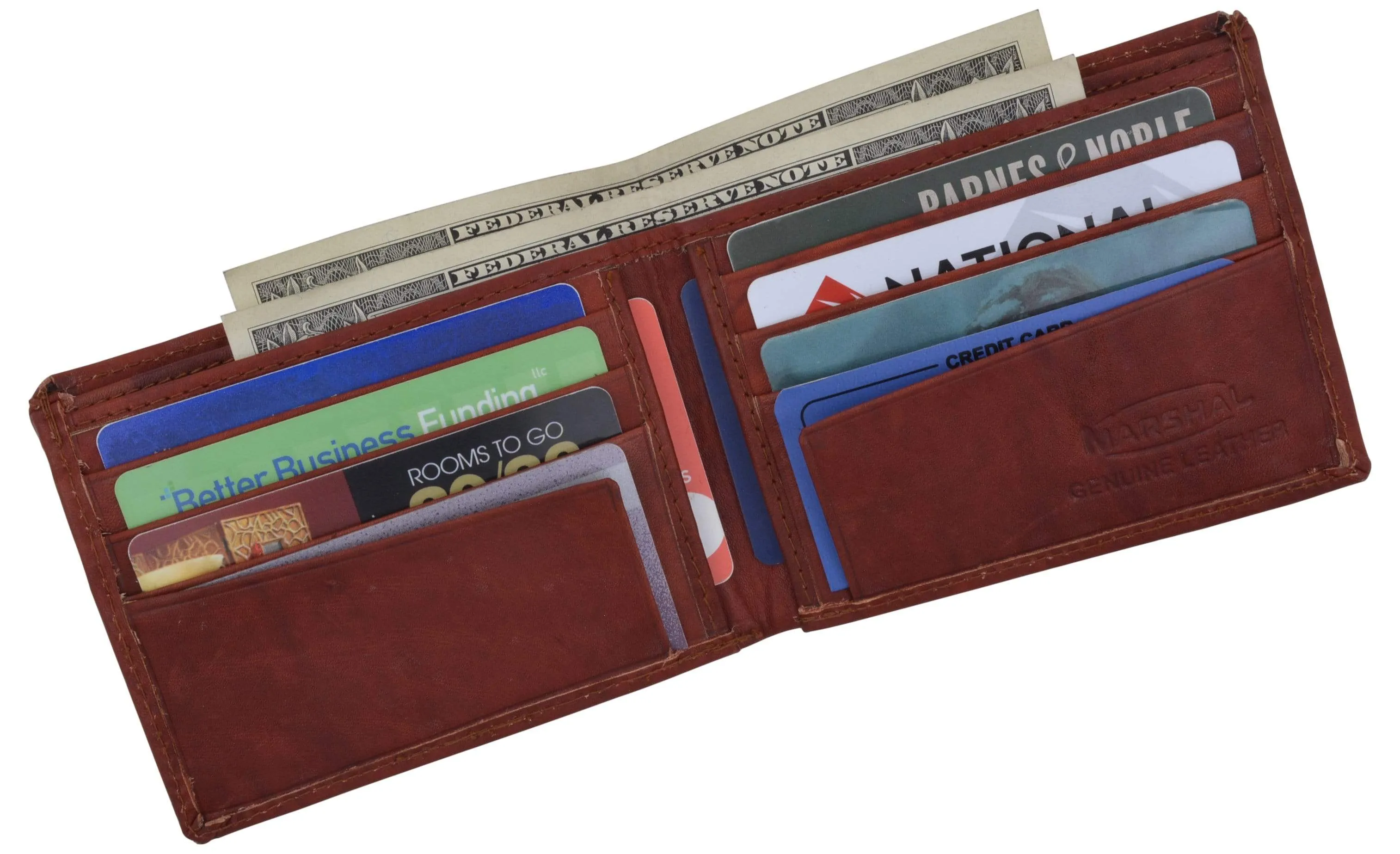 Genuine Leather Mens Bifold Slim Wallet Credit Card Holder 1308 CF