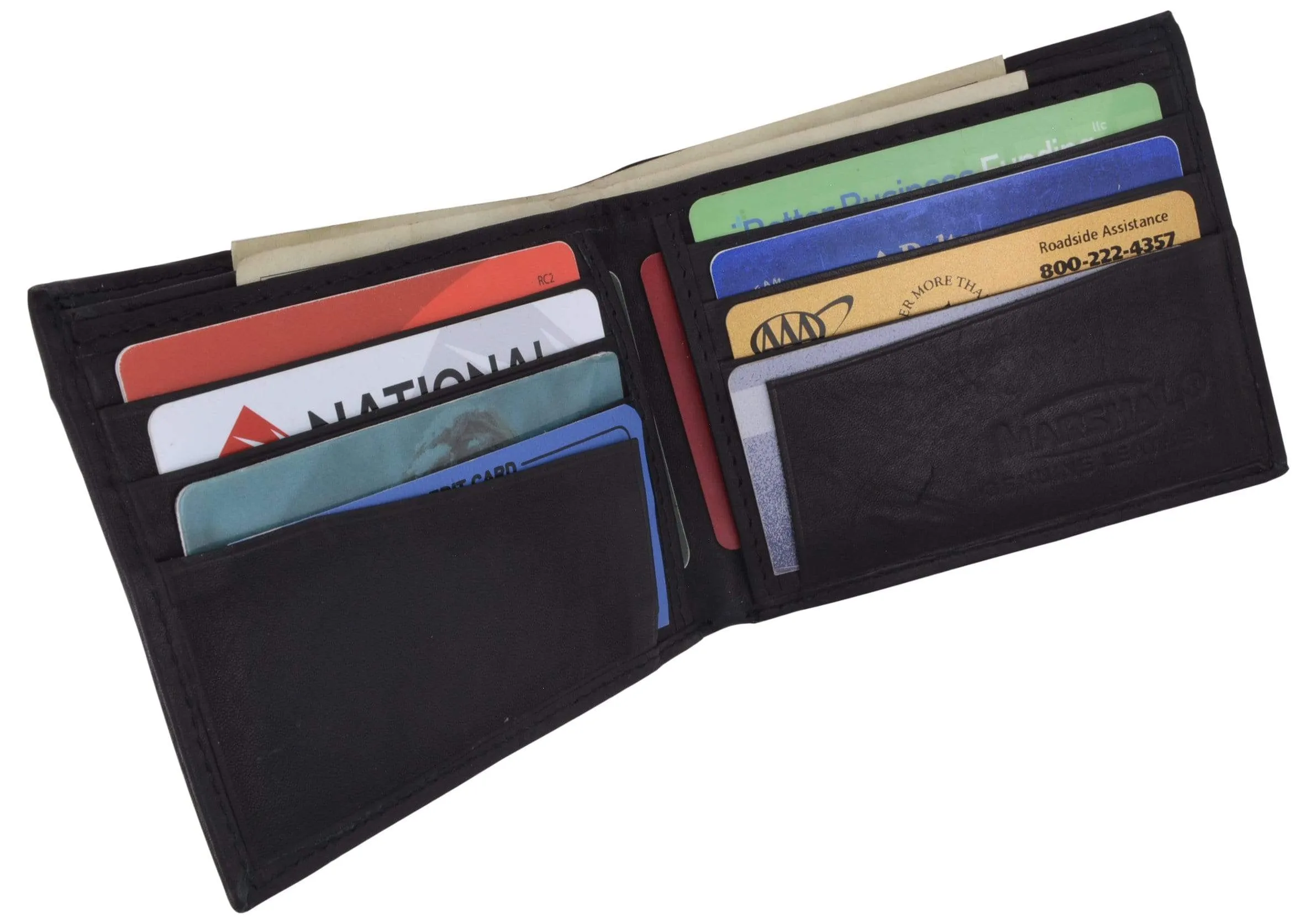 Genuine Leather Mens Bifold Slim Wallet Credit Card Holder 1308 CF