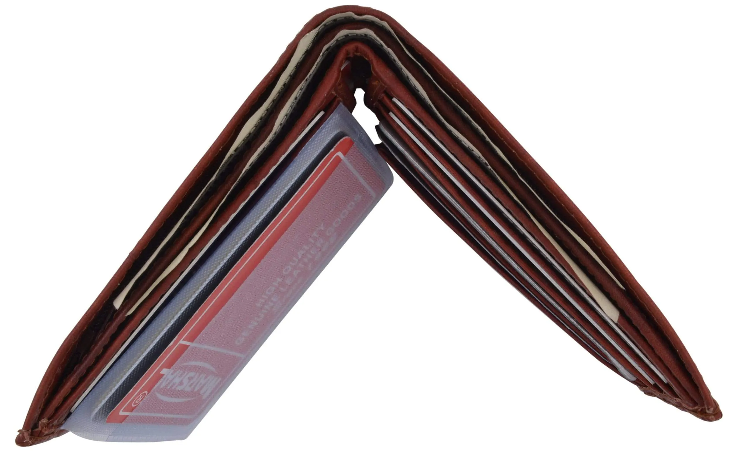 Genuine Leather Mens Bifold Slim Wallet Credit Card Holder 1308 CF