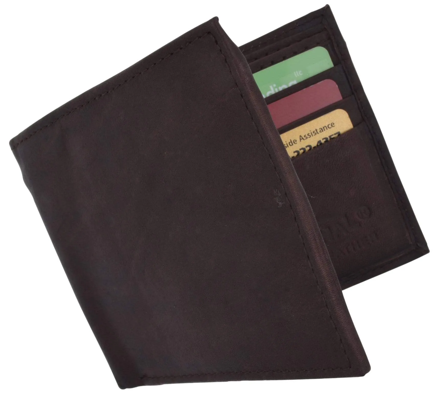 Genuine Leather Mens Bifold Slim Wallet Credit Card Holder 1308 CF