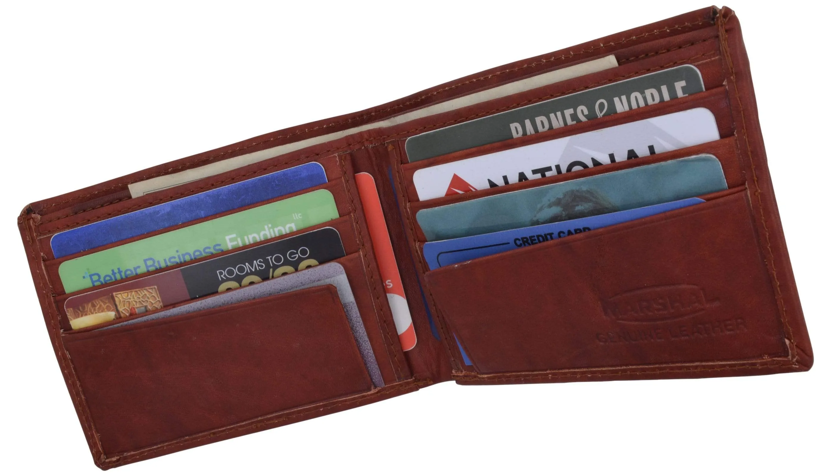 Genuine Leather Mens Bifold Slim Wallet Credit Card Holder 1308 CF
