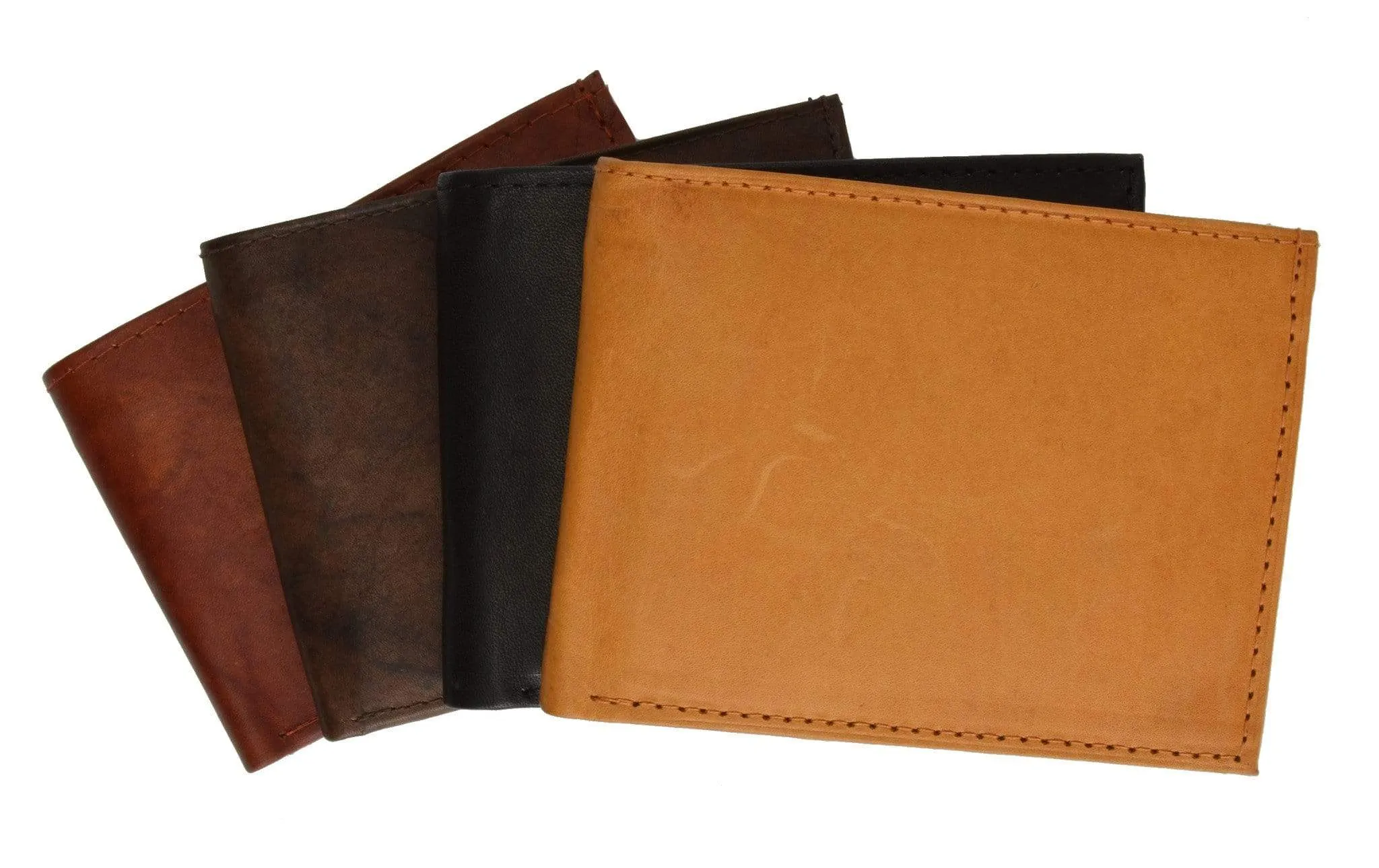 Genuine Leather Mens Bifold Slim Wallet Credit Card Holder 1308 CF