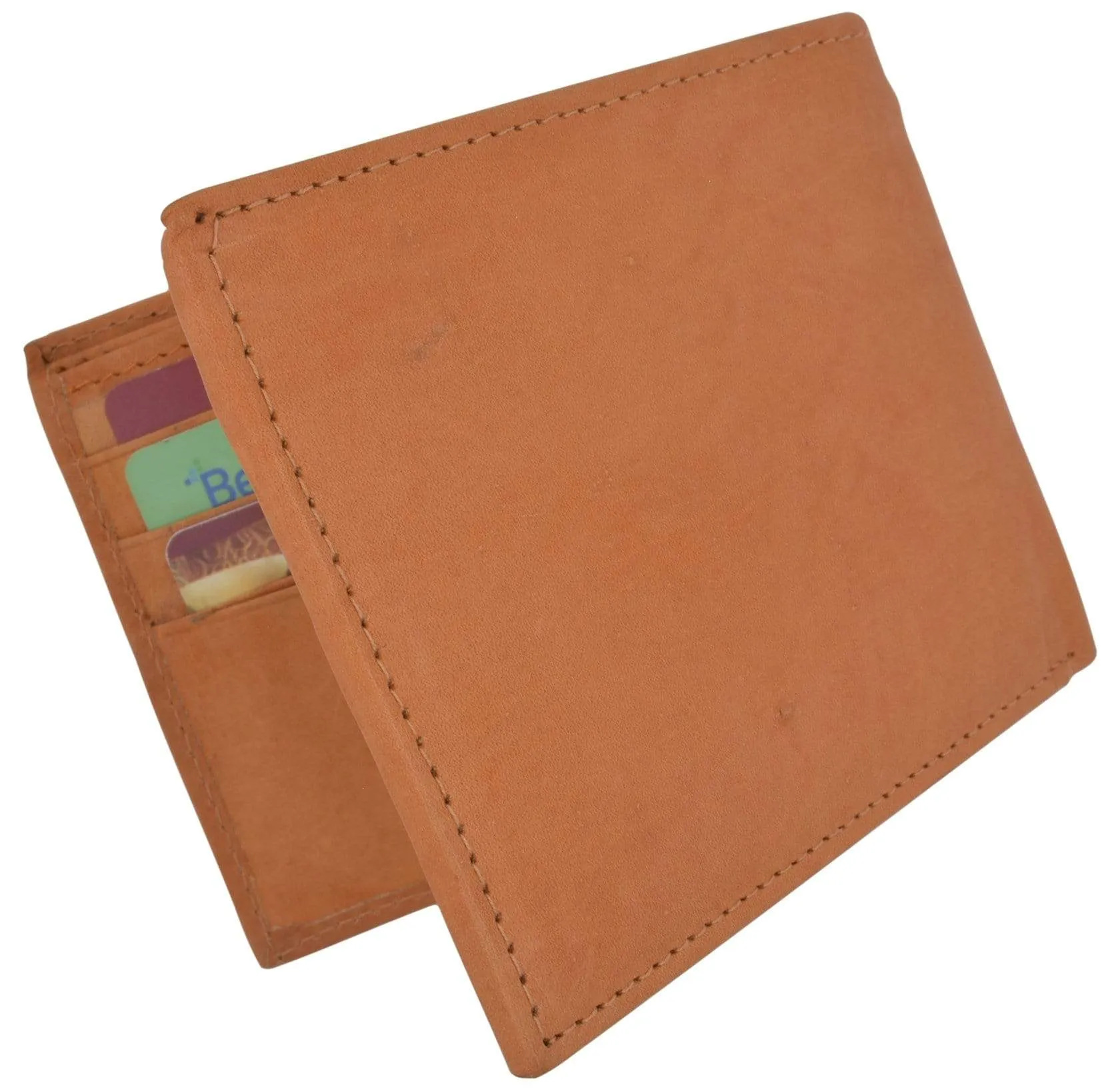 Genuine Leather Mens Bifold Slim Wallet Credit Card Holder 1308 CF