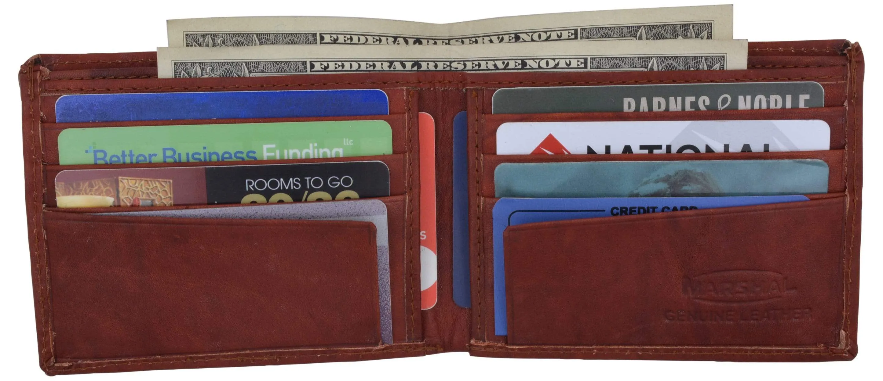 Genuine Leather Mens Bifold Slim Wallet Credit Card Holder 1308 CF