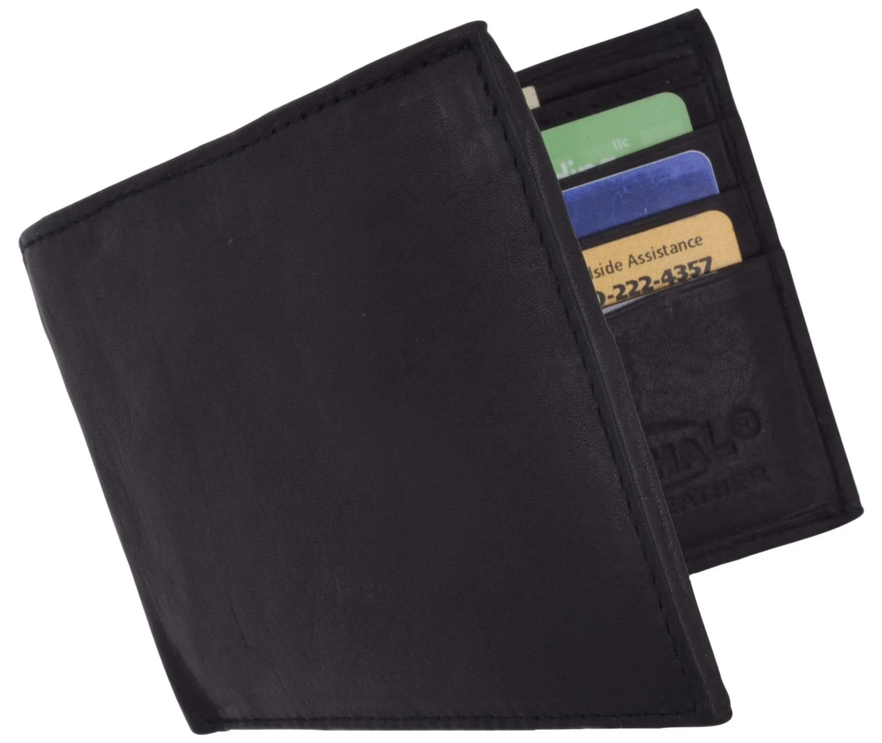 Genuine Leather Mens Bifold Slim Wallet Credit Card Holder 1308 CF