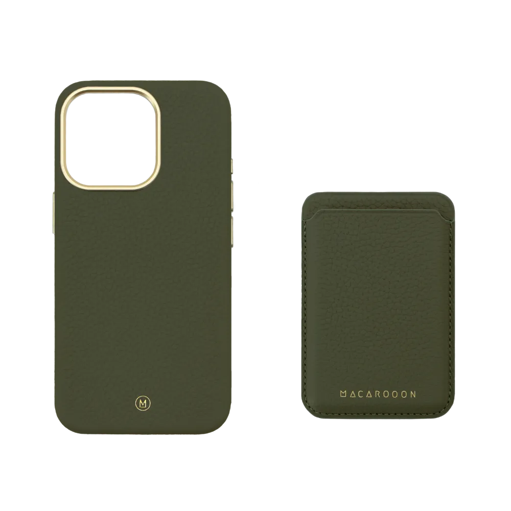 iPhone 16 Plus Leather MagSafe Case with Leather MagSafe Wallet Set