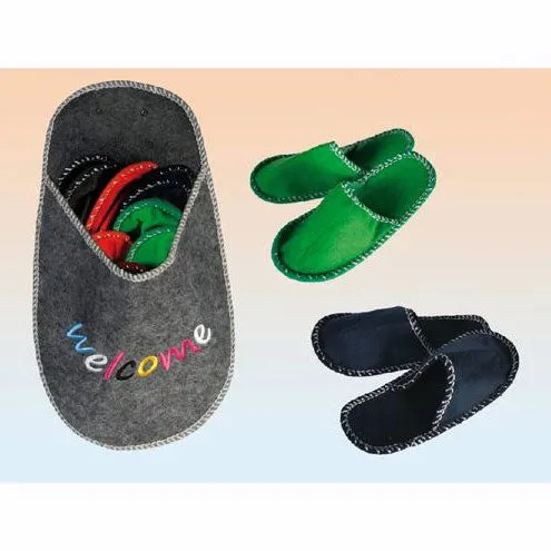 Jumbo Welcome Felt Slipper with 5 pairs of Guest Slippers