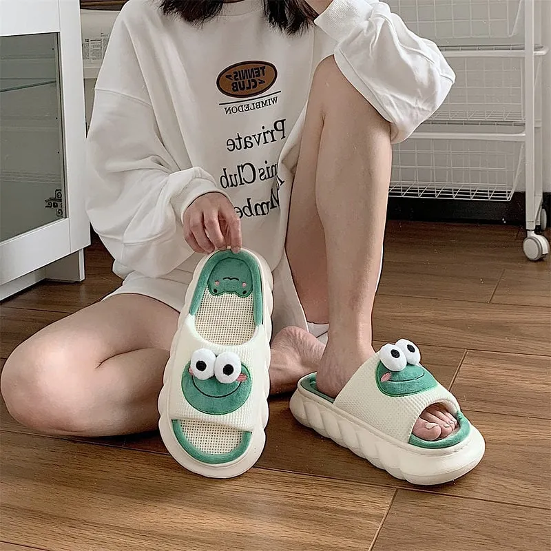 Kawaii Cartoon Frog Casual Slippers