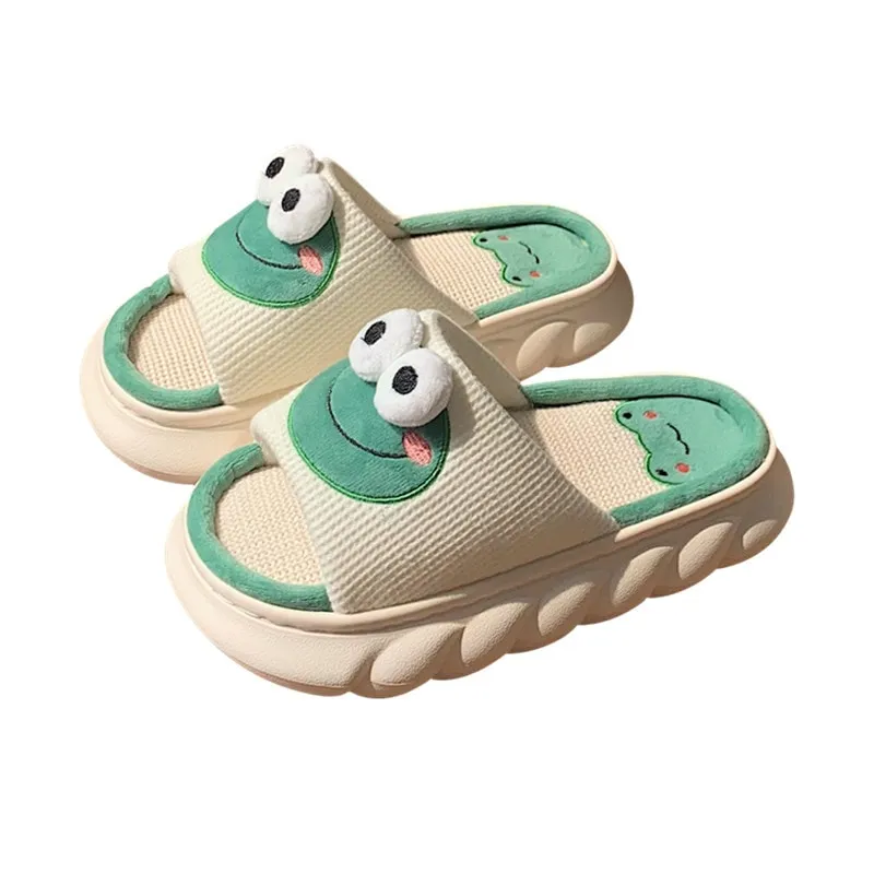 Kawaii Cartoon Frog Casual Slippers