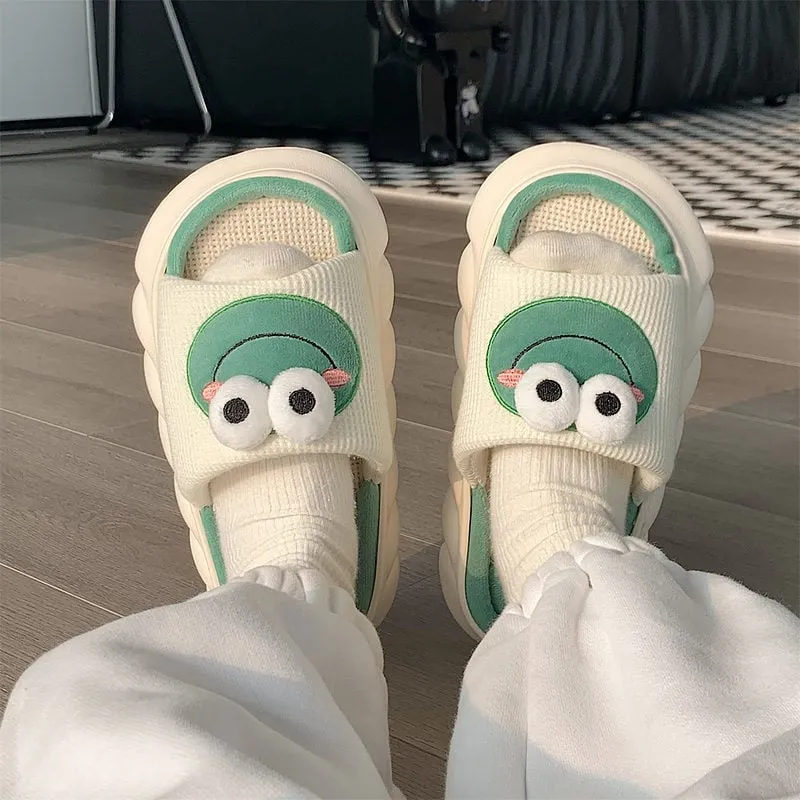 Kawaii Cartoon Frog Casual Slippers