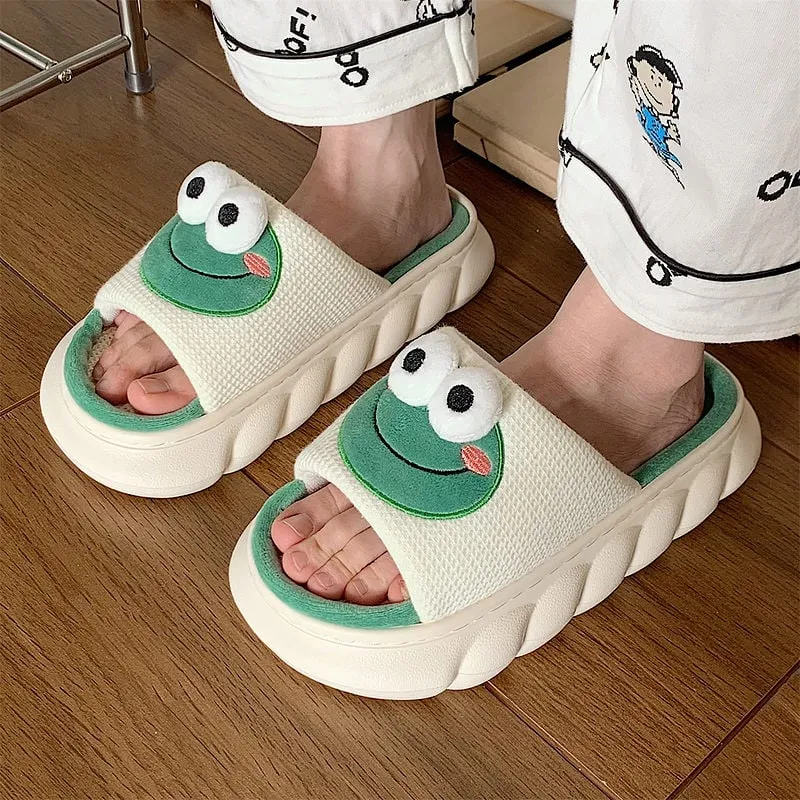 Kawaii Cartoon Frog Casual Slippers