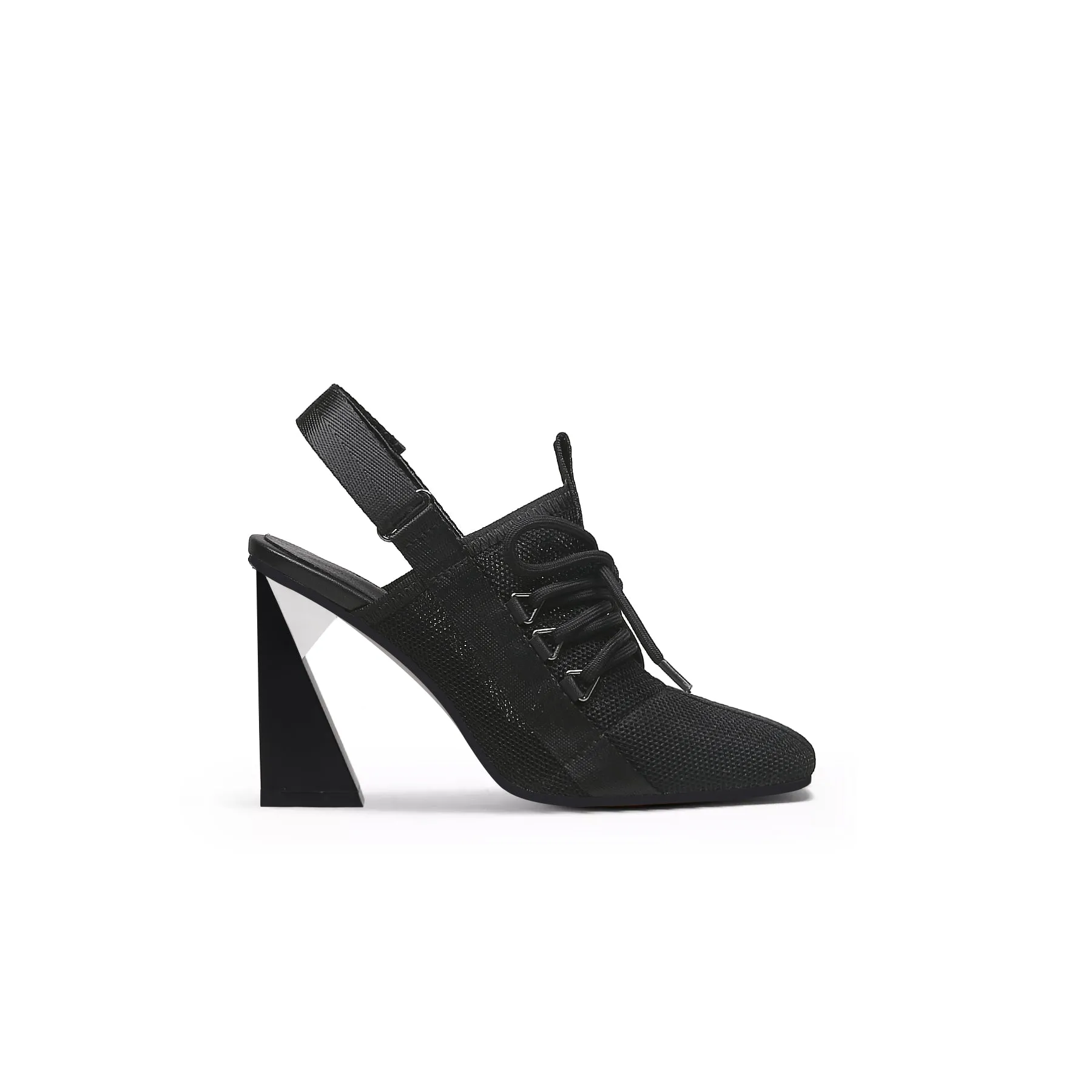 Lace Up Slingback High Heel Mules
