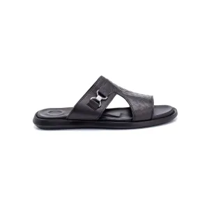 Men Leather Printed Slipper