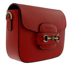 Pierre Cardin Red Leather Medium Vintage Classic Square Shoulder Bag