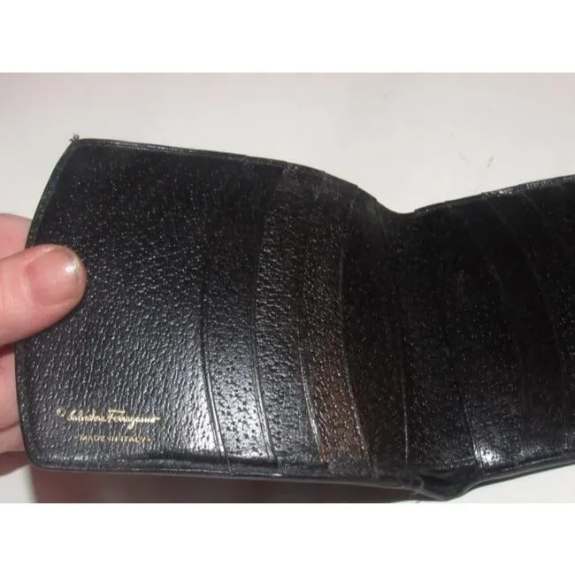Salvatore Ferragamo Black Leather Vintage Wallet