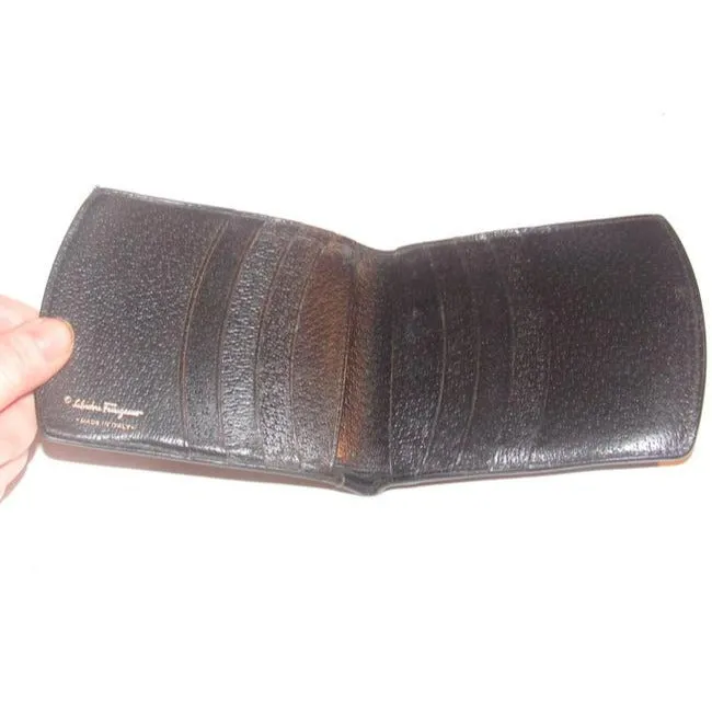 Salvatore Ferragamo Black Leather Vintage Wallet