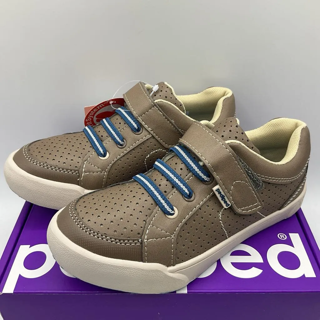 Size 12.5-13: Pediped Dani/TAUPE Velcro Vegan Shoes NEW