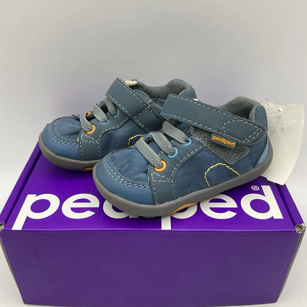 Size 4-4.5:Pediped Dani NAVY Velcro Shoes NEW