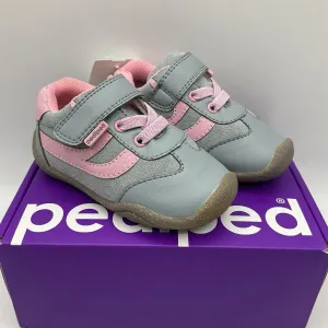 Size 5.5: Pediped Grip-n-Go Cliff, GREY PINK Velcro Shoes NEW