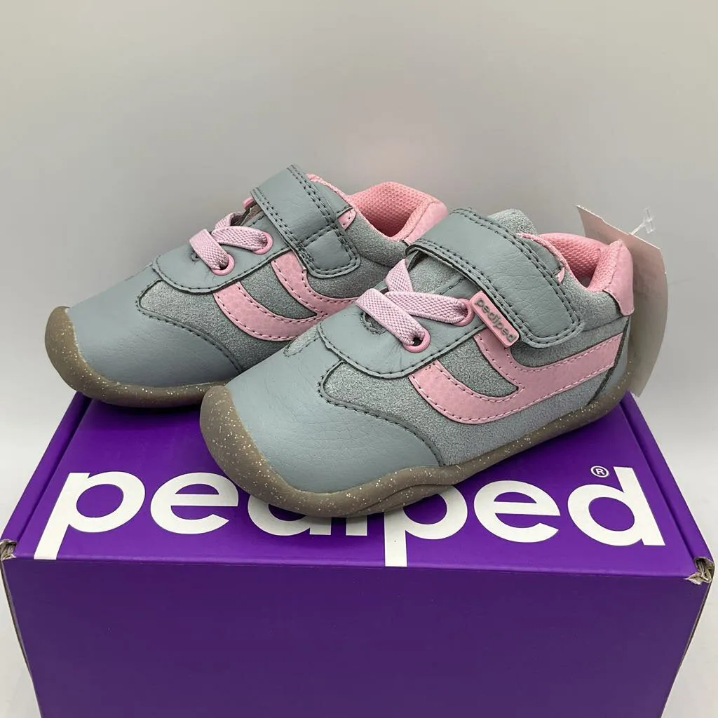 Size 5.5: Pediped Grip-n-Go Cliff, GREY PINK Velcro Shoes NEW
